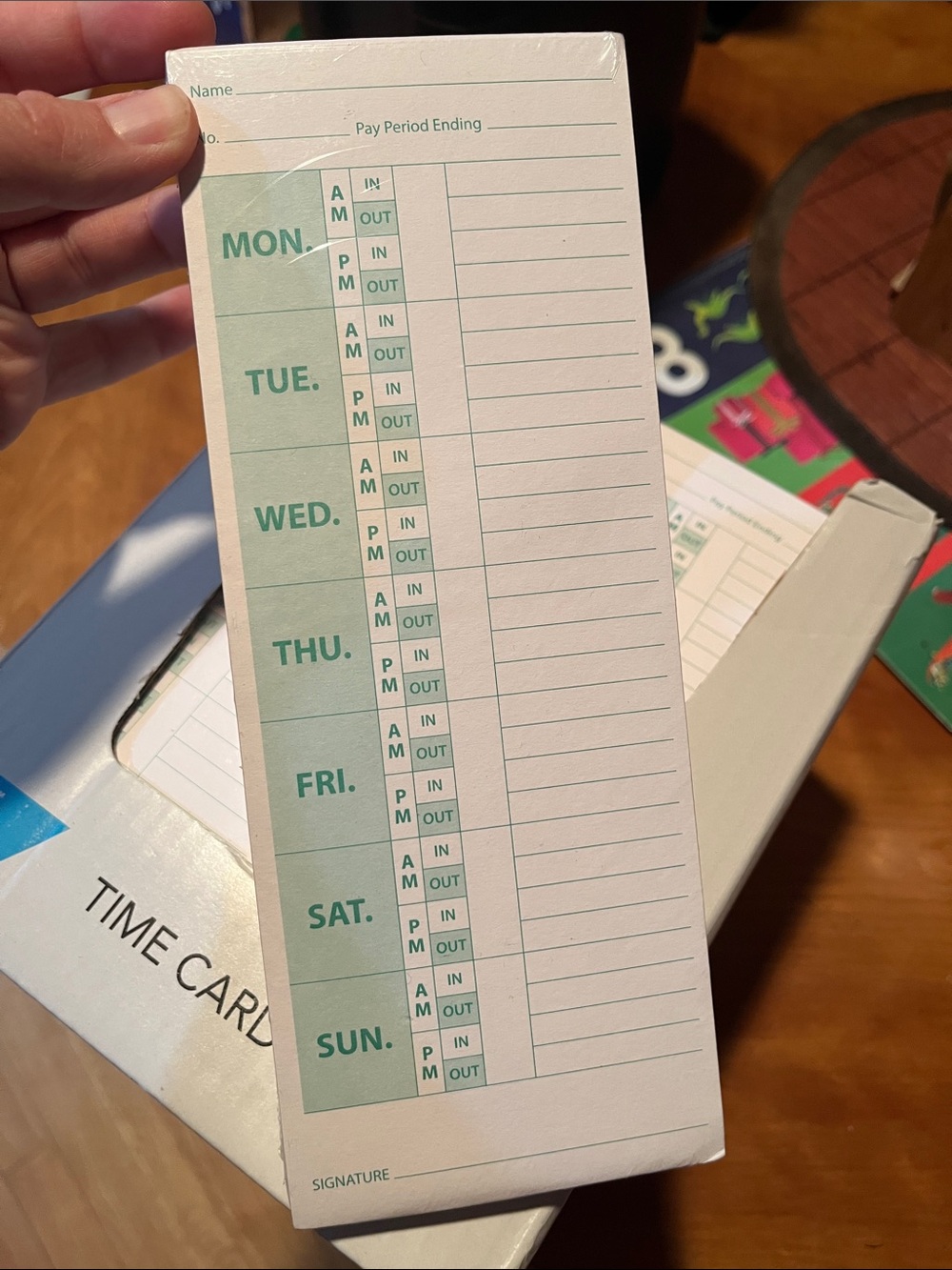 26 Packs JOT Green Weekly Time Card Pad for Home Office